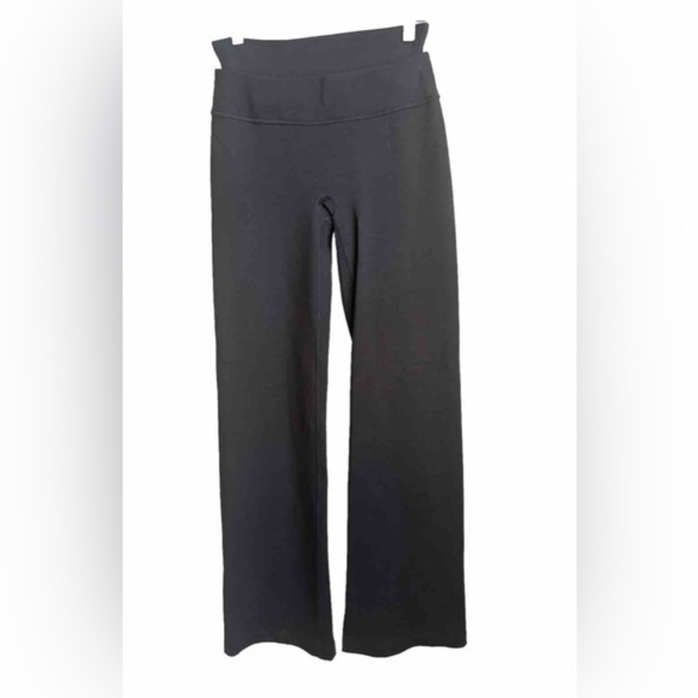 Spanx Black Double Layer Waistband wideleg FLARE Shaper Leggings Womens Sz XL
